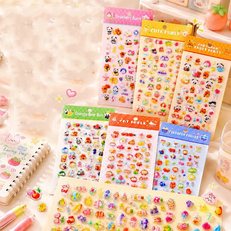24-autocollants-3d-kawaii-fruits-et-animaux-pour-scrapbooking-journal-creatif-papeterie-decorative-Etiquettes-adhesives-pour-album