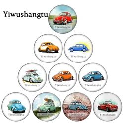 Vintage fashion Classic car art pattern 12mm/18mm/20mm/25mm Round photo glass cabochon demo flat back Making findings