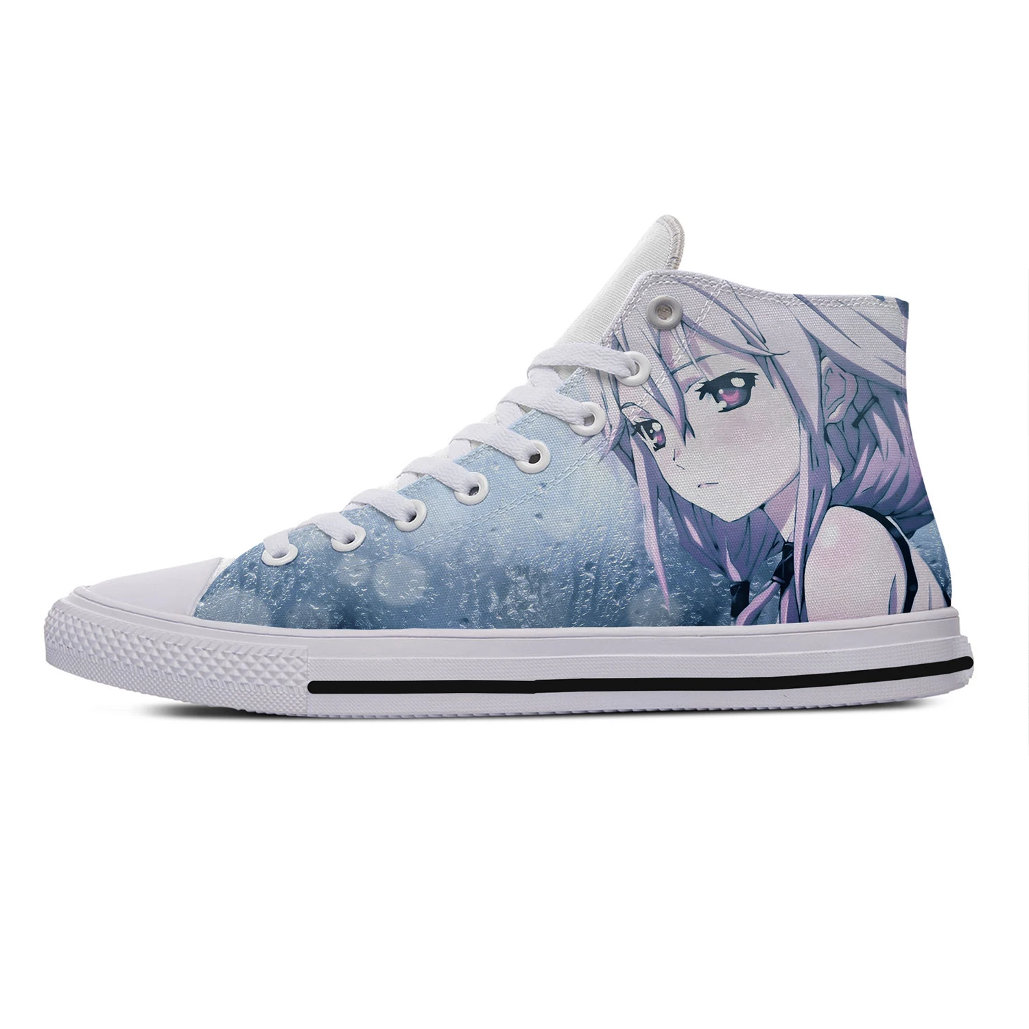 Hot Anime Guilty Crown White High Top Sneakers High Quality Mens Womens Teenager Canvas Sneaker Casual Couple Shoes Custom Shoe