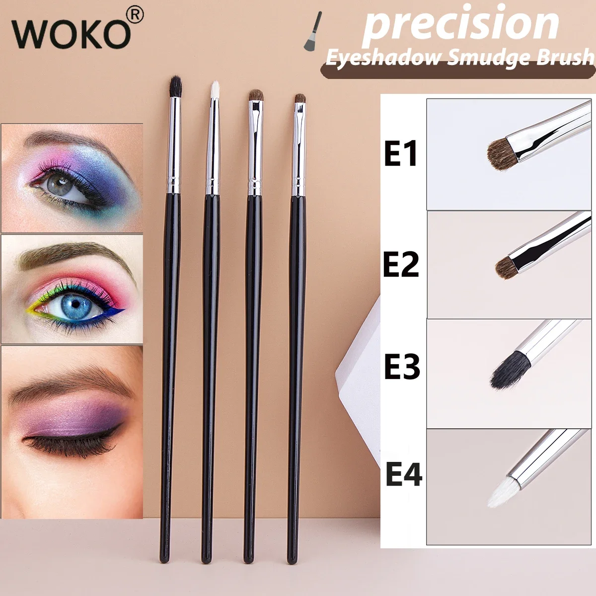 Detail Eye Shadow Brush Makeup Brush Smudge Eyeliner Smudge Brush Horse Hair / Goat Hair Small Eyeshadow Smoky  Makeup Brushes