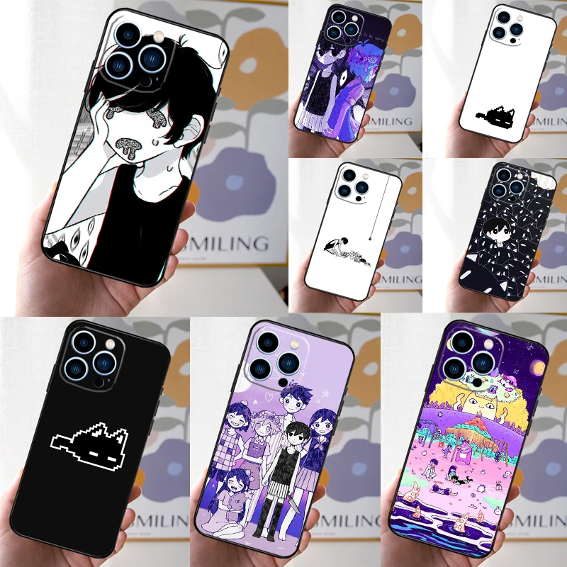 Omori Game Fanart Case For iPhone 16 15 14 13 12 11 Pro Max Mini XS X XR 7 8 14 16 15 Plus Back Cover Shell