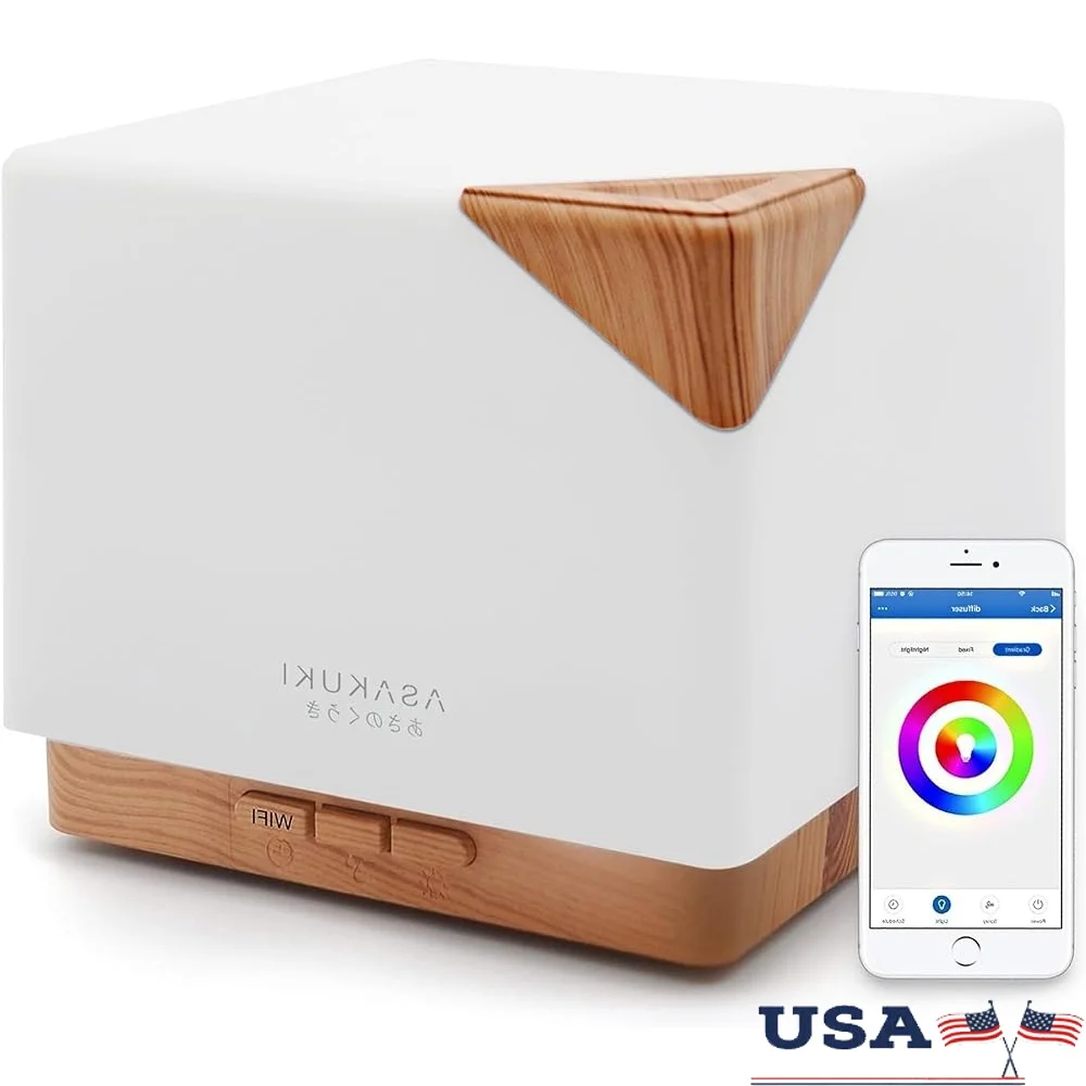 

Умный Wi-Fi диффузор для ароматерапии Alexa Google Home голосовое управление 700 мл эфирное масло ультразвуковой увлажнитель приложение планирование 7 светодиодов