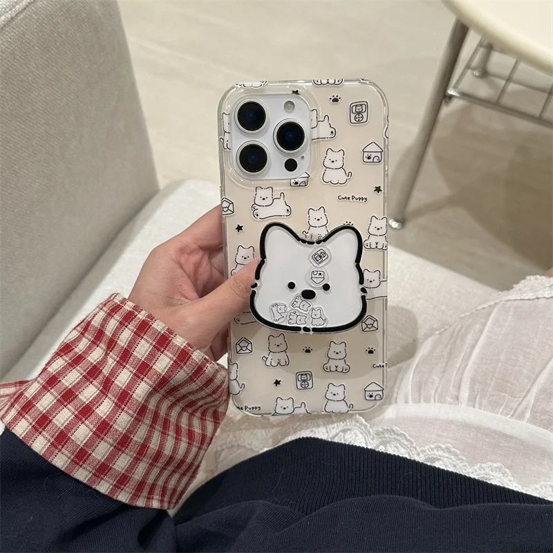 Supporto per telefono coreano Cartoon Puppy Shake Grip Tok Griptok Supporto per iPhone 15 Supporto universale per accessori Samsung