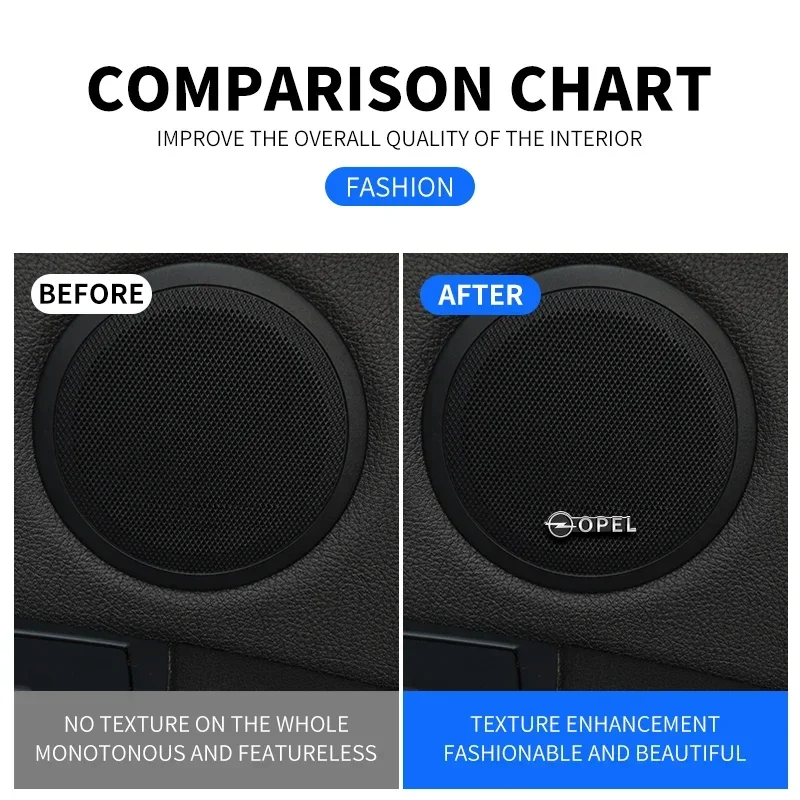2/4 piezas de emblemas metálicos para altavoces de coche pegatinas 3D para Opel Insignia Astra Vectra C H Corsa Omega