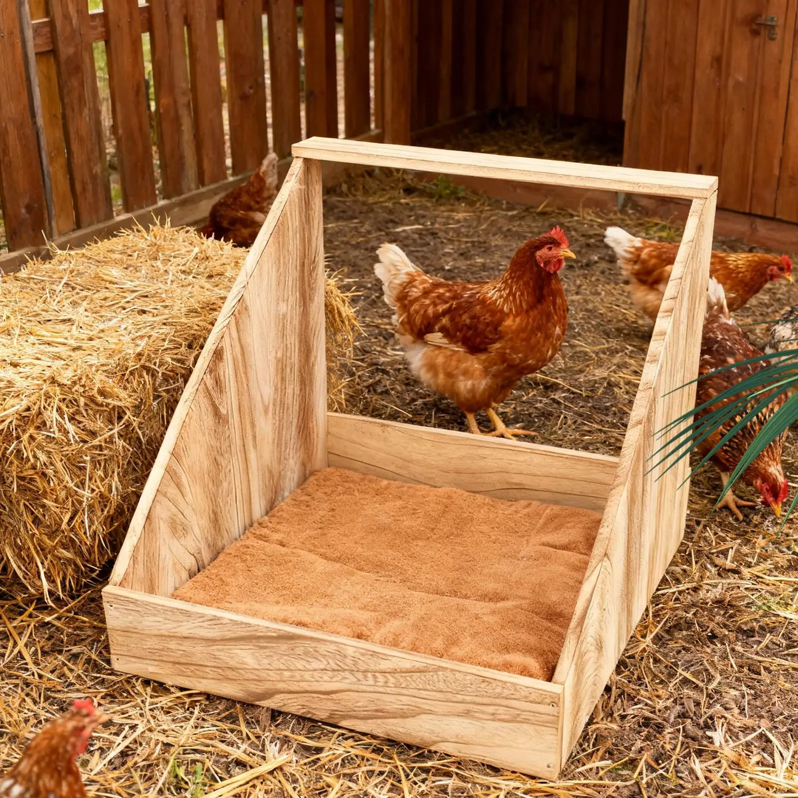 Коробка для гнездования курицы с подушечками, деревянные гнездо для окуня, гнездо для курятника, курицы, галлонны, курицы, дом, зимняя птица