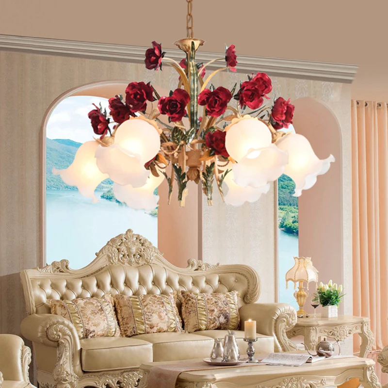 الريف الأمريكي ديكور المنزل غرفة المعيشة غرفة نوم قلادة LED ضوء غرفة الطعام دراسة حديقة الزجاج مصباح تركيبة إضاءة #1