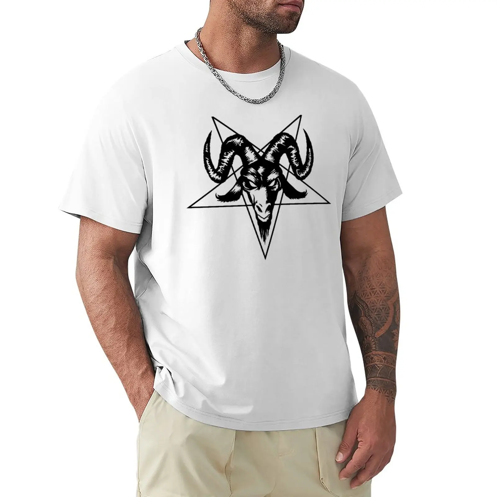 

Satanic Goat Head with Pentagram 1.2 (black) T-Shirt black t shirts T-shirt for a boy Men's t shirts