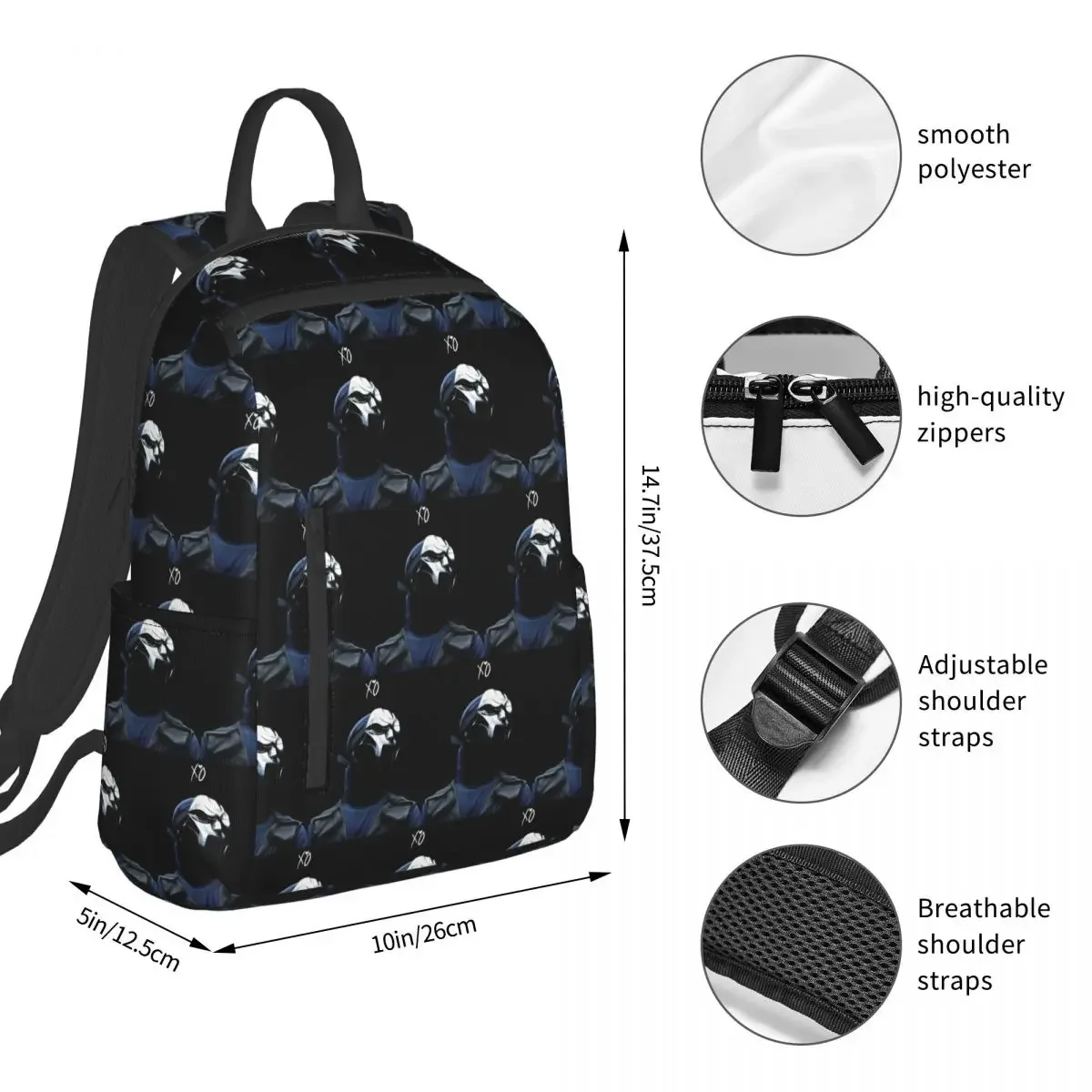 Rapper The Weeknd XO Backpack Student BookBag Children School Bag Laptop Shoulder Bags Boys Girls