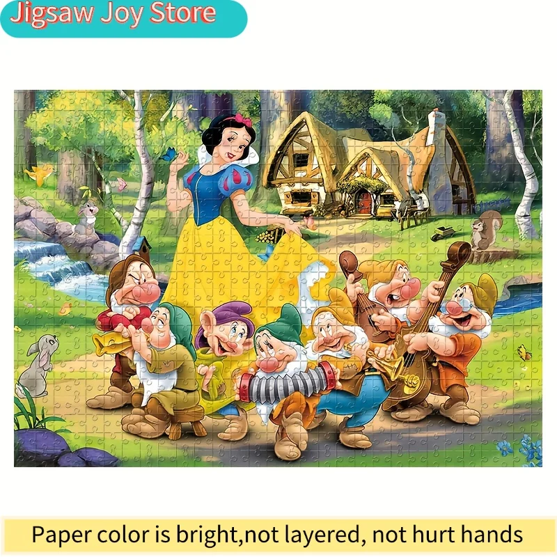 

Puzzle: Snow White and the Seven Dwarfs Cartoon Character Wall-Mountable Puzzle, Adult Game Gift for Family Interactive Play,