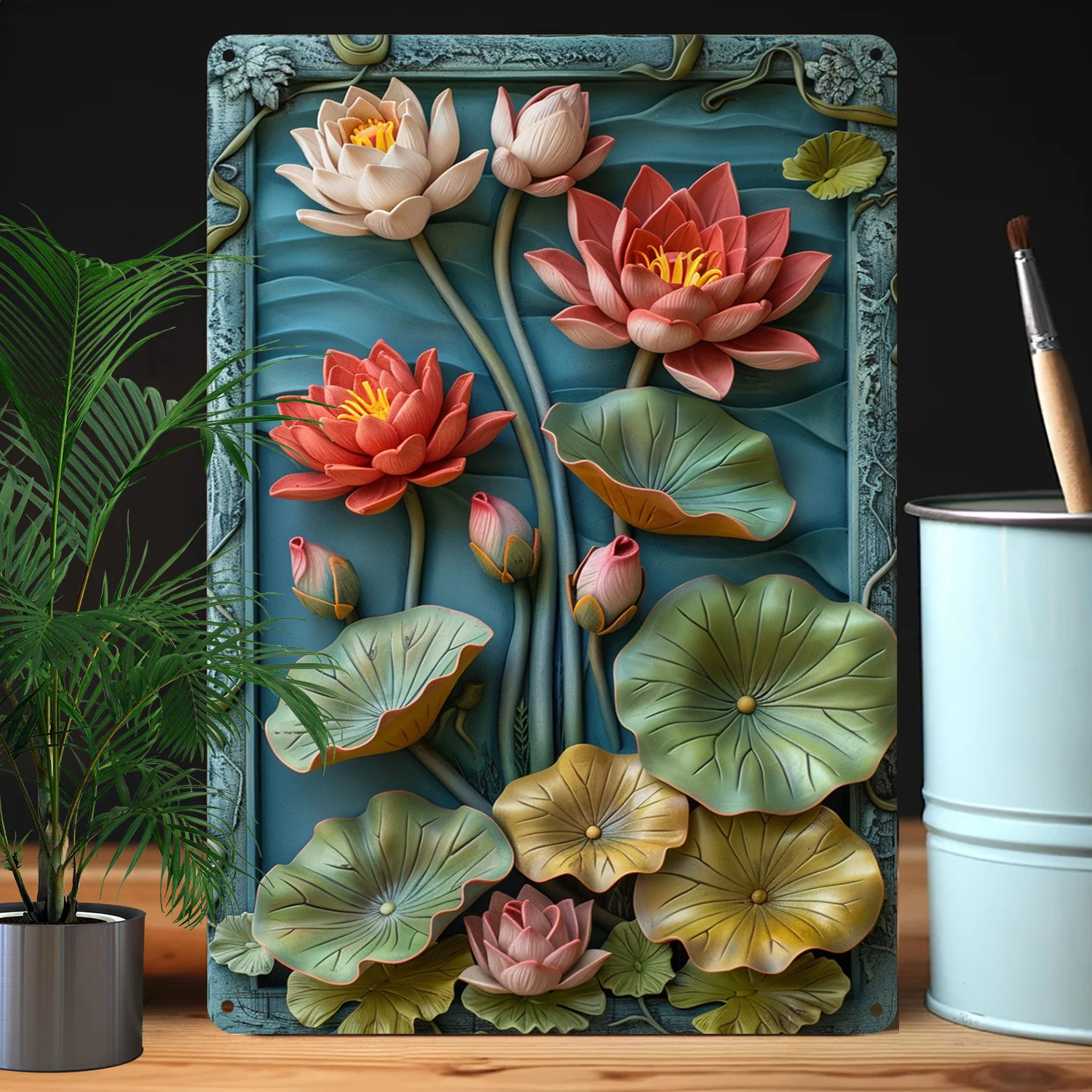 

Vintage For Lotus Flowers Metal Sign, Perfect For Autumn, Winter Decor, Ideal For Apartments, Gyms, Gardens, Studios-Unique Gift