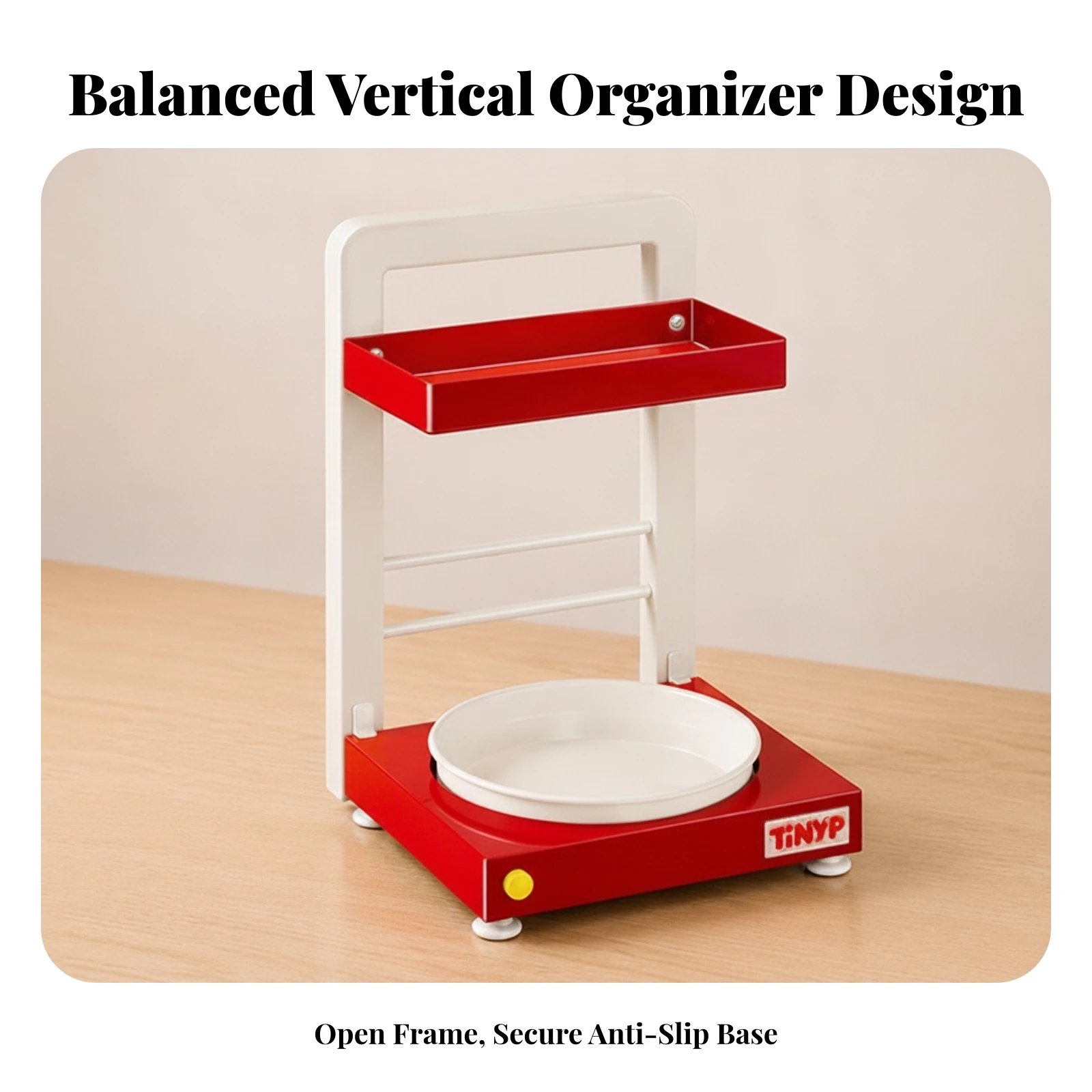 Storage Rack with Turntable Carbon Steel 2-Tier Countertop Organizer Rotating Herb Rack Space-Saving Rotating Tray 360°