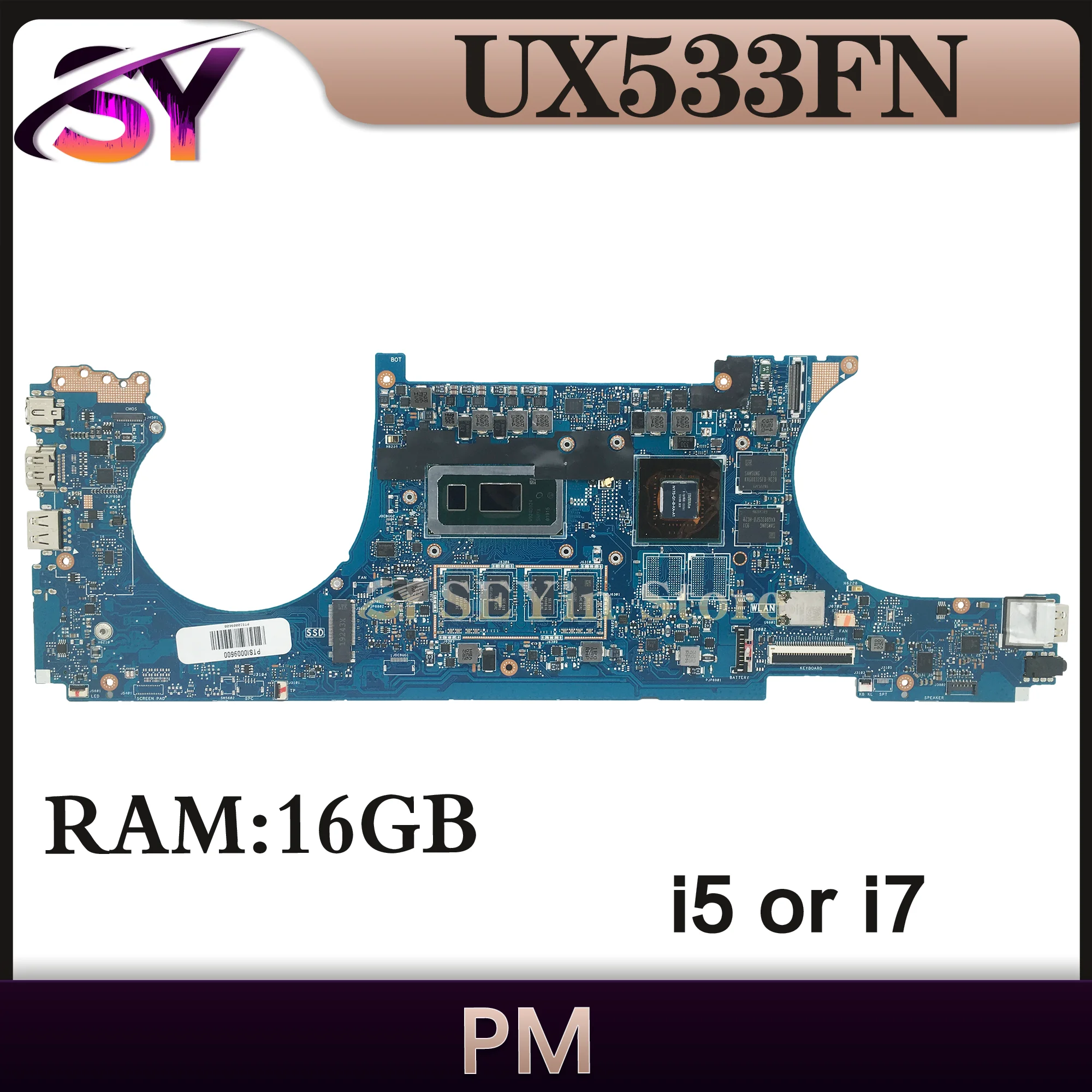 UX533FD Mainboard For ASUS UX533FN BX533F UX533F RX533F U5300F Laptop Motherboard i5 i7 8th Gen MX150/GTX1050-2G 8G/16G-RAM