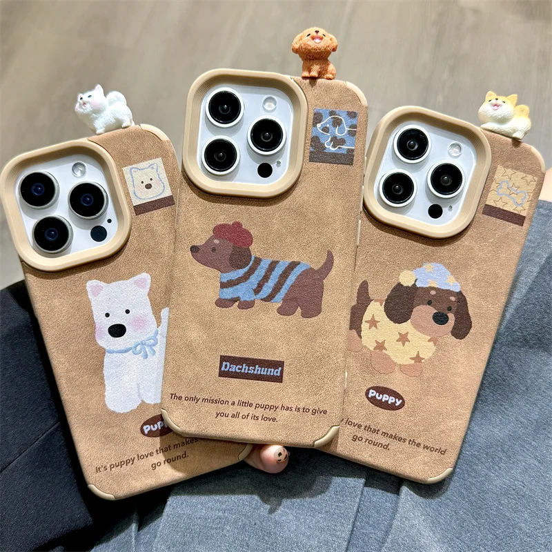 

Cute 3D Puppy Doll IPhone Case for IPhone 17 Pro Max 17 Air 16 Pro Protective Case Apple 15 14 13 IPhone XR XS Max Phone Case