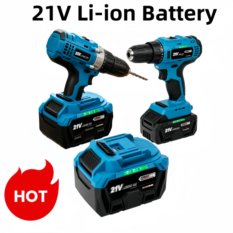 

High-capacity 21V Li-ion Battery, 3Ah 4Ah 6Ah Type-C Fast Charge Built In BMS Protection For Makita 18V Drill Power Tools