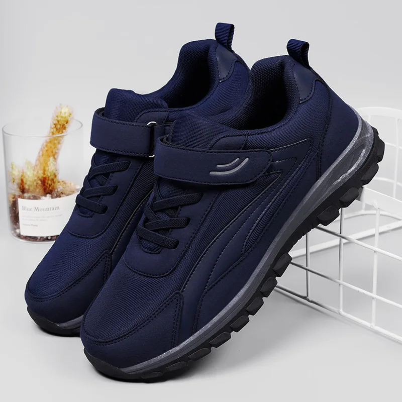 

Мужская повседневная обувь, противоскользящая подошва, гибкая амортизирующая износостойкая вентилируемая сетка, подходящая женская прогулочная обувь для пожилых людей