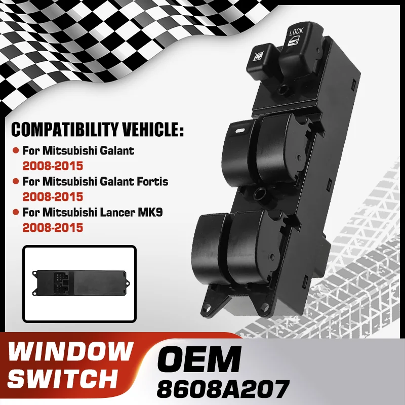 

For Mitsubishi Galant Mitsubishi Galant Fortis Mitsubishi Lancer 2008-2015 Electric Power Master Window Control Switch 8608A207