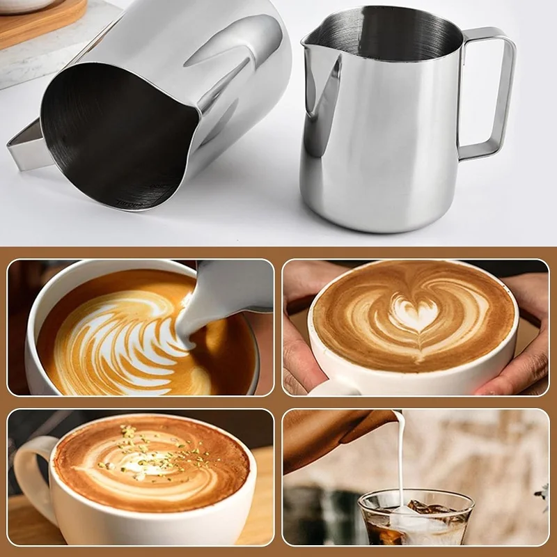 350/600/900ml Milk Frothing Jug Stainless Steel Milk Frother Pitcher for Making Cappuccino Latte Art Barista Coffee Accessories view 4
