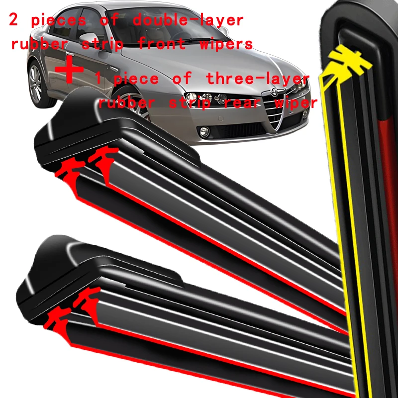

Wiper Front & Rear Wiper Blades Set For Alfa Romeo 159 2004-2011 2005 2006 2007 2008 Windshield Windscreen Window 22"+18"+13"
