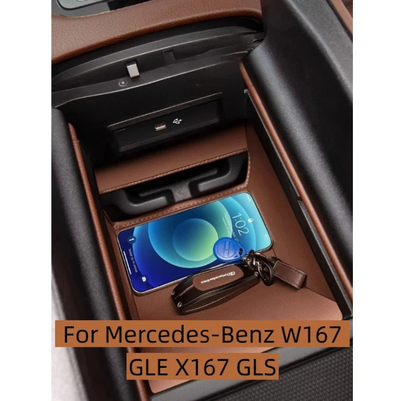 For Mercedes-Benz W167 GLE X167 GLS central control storage box pad central armrest box storage protective pad supplies 2020+