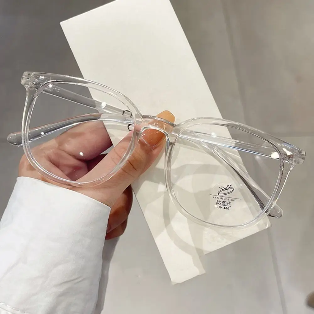 Transparent Anti-blue Light Glasses Retro Anti Radiation Square Frame Myopia Glasses Lightweight Eye Protective