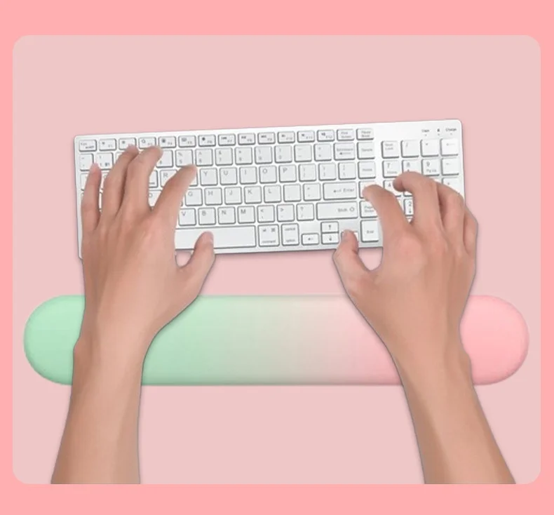 Farbverlauf-Silikon-Handgelenkauflage-Mauspad 6 Farben Büro-Gaming Ergonomische Rutschfeste Schreibtischunterlage Weich – Detail 1