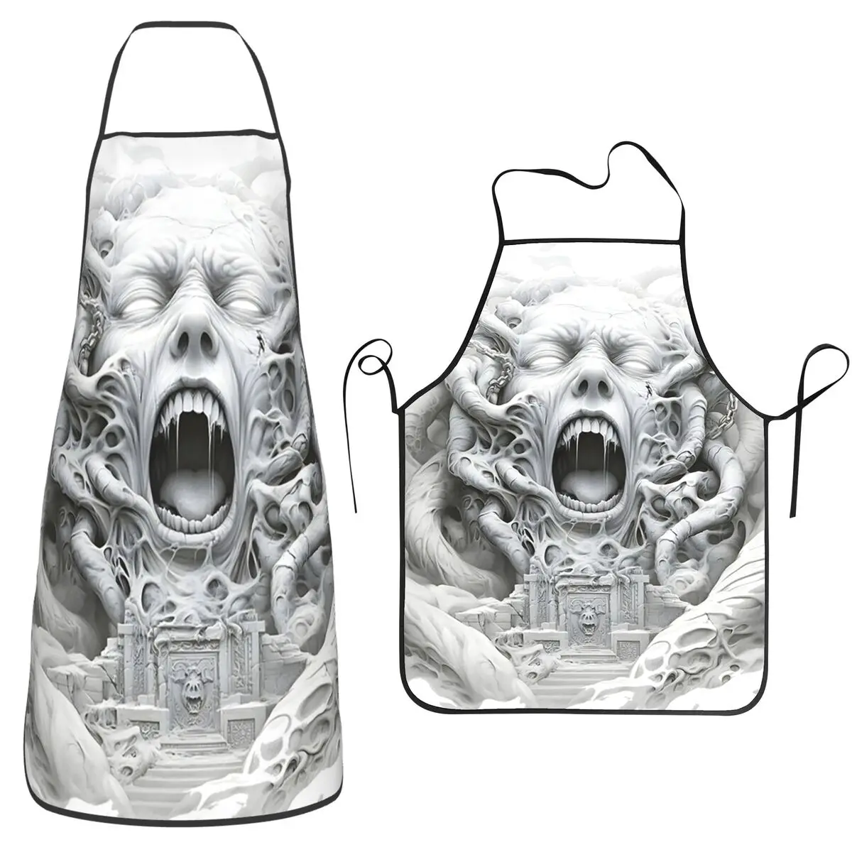 Screaming Eldritch Horror Face Dark Fantasy Nightmare Aprons Chef Cuisine Tablier Sleeveless Bib Kitchen Cleaning Pinafore
