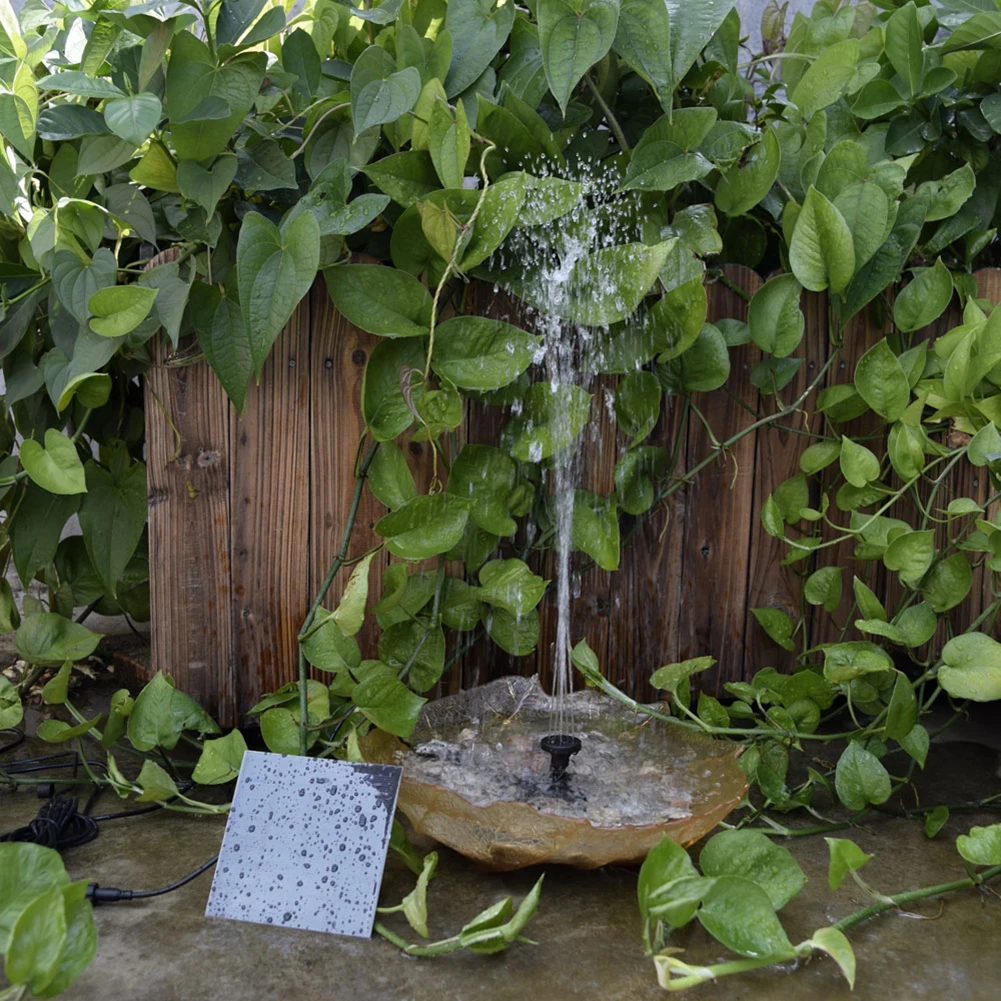 Monocrystalline Solar Fountain Pump 1.5W for Bird Baths Ponds and Small Water Displays with 3 Second Sun Activation Time