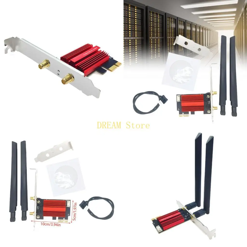 

WiFi 5 PCIE Wireless Adapter Networking Card Bluetooth-compatible Double Band best sale