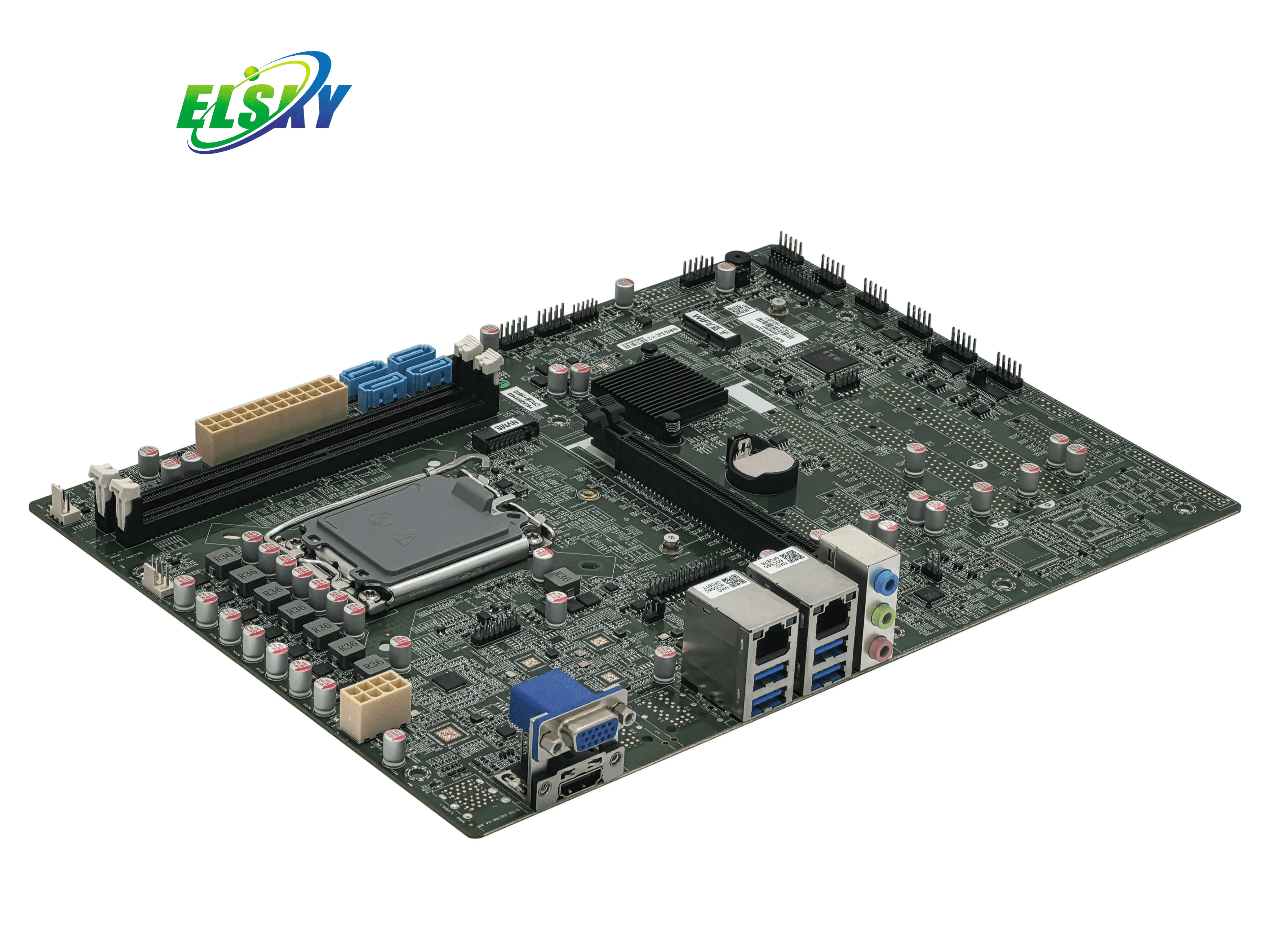 LGA1700 H610 ATX Motherboard  14th/13th/12th Gen Processor DDR4 64GB RAM M.2 NVMe PCIe Slot 2LAN Industrial PC Baseboard