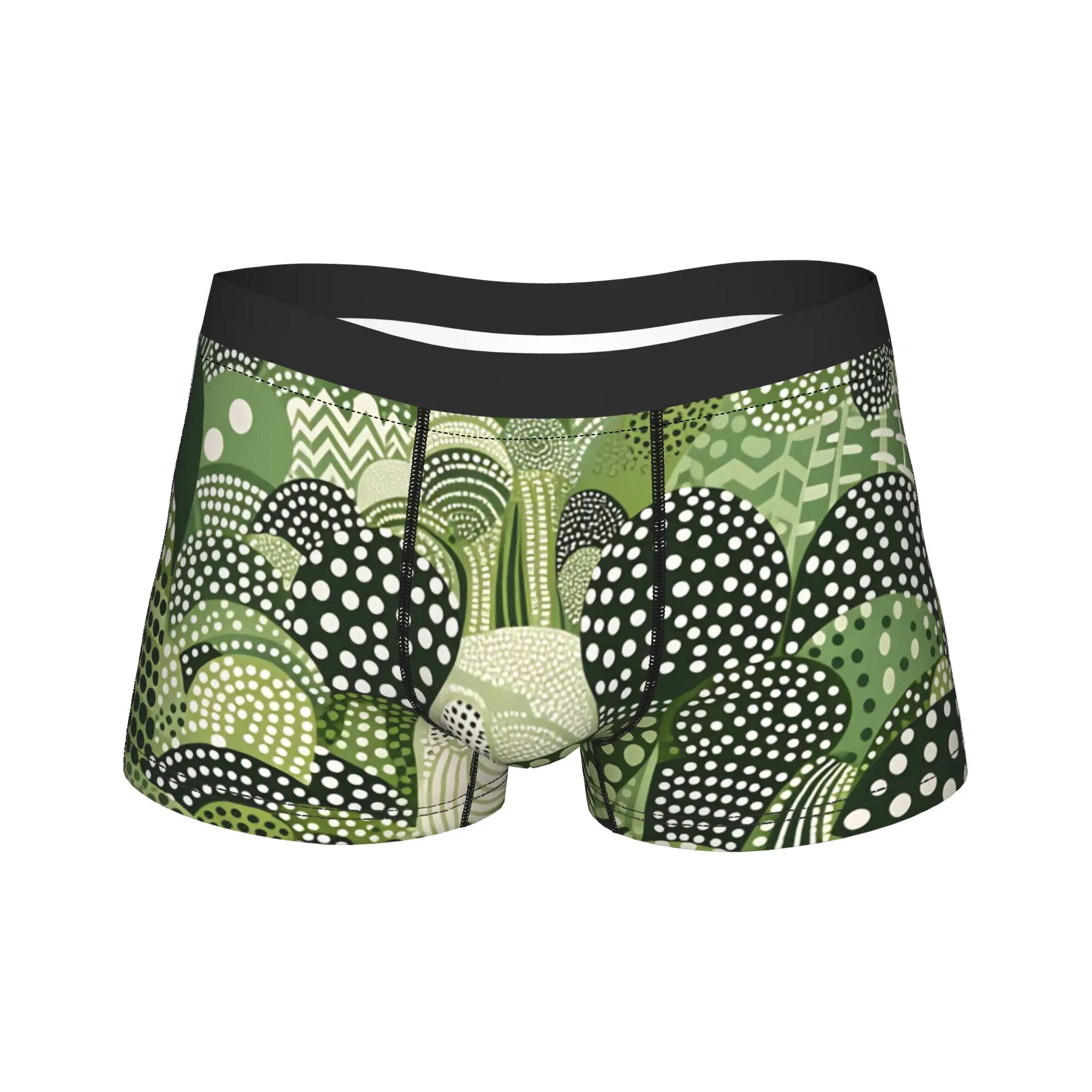 Yayoi Kusama Inspired Art Moss Green Forest Underwear  Printing Boxershorts Trenky Males Underpants Funny Boxer Brief Gift