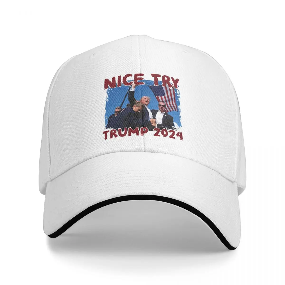 2024 Trump Shot Fight Baseball Caps Fashion Assassination Attempt Sandwich Hat Unisex Adjustable Caps Hat Running Golf