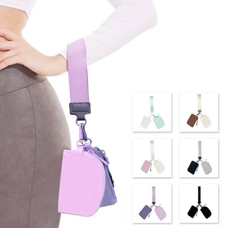 Double Wristlet Pouch Portable Outdoor Commute Card Holder Mini Organizer For Phone Earphone Cable Coins