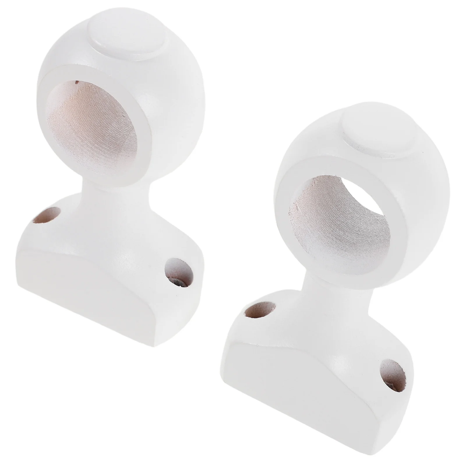 

2Pcs Natural Wood Curtain Rod Bracket Decorative Curtain Pole Holders Sturdy Wall Mount Drapery Rod Support for Bedroom Living