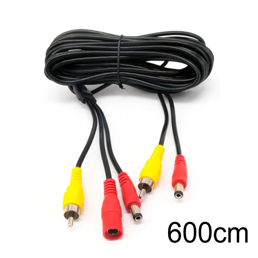 6M For RCA Cable For Backup Camera Use In Automobiles Providing Combined Video Signal And 12V -Power Delivery To Rear Monitor