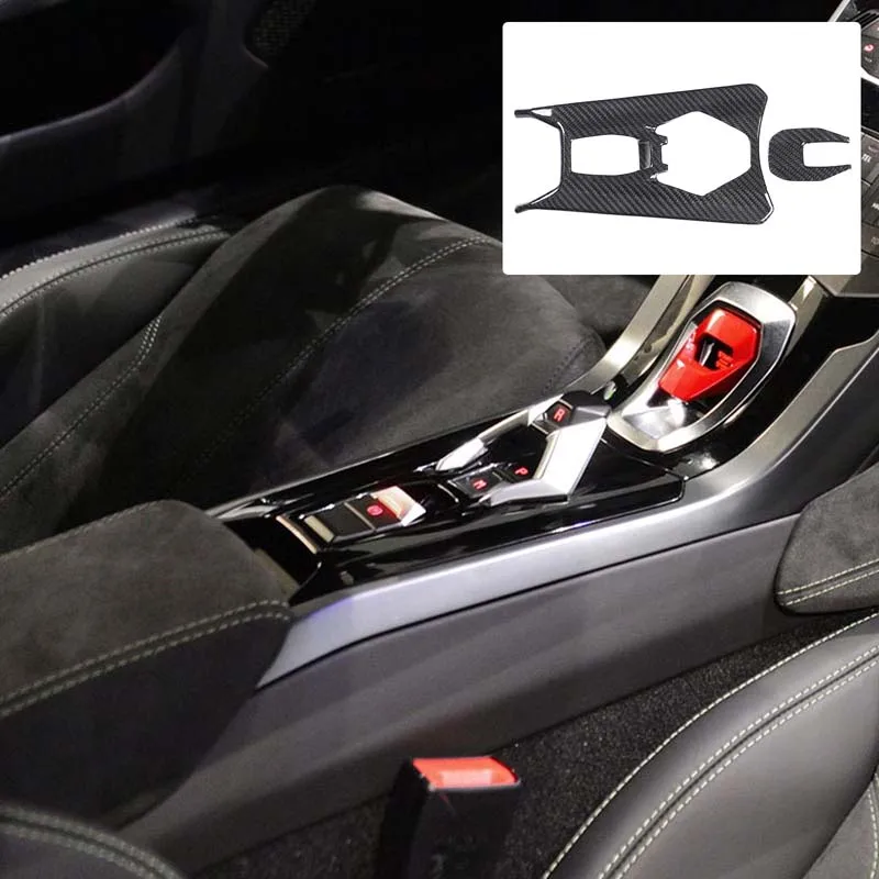 

2piece set Real carbon fiber For Lamborghini Hurricane 2014-2021 580 610 car center control gearbox decorative Car accessories