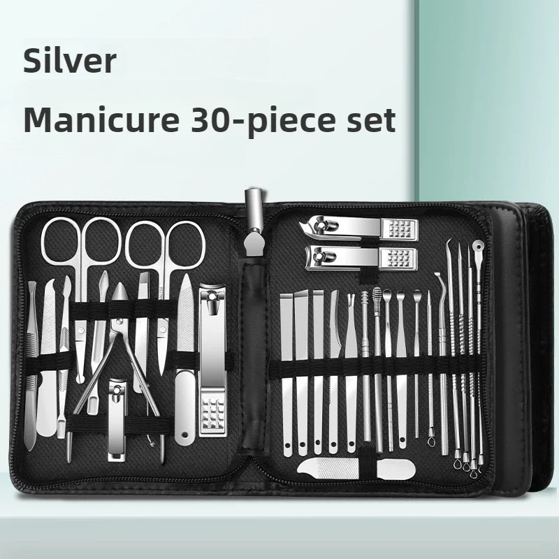 

‌Manicure Set Stainless Steel Multi Functional Sharp Durable Nail Clipper File Essentials Kit‌