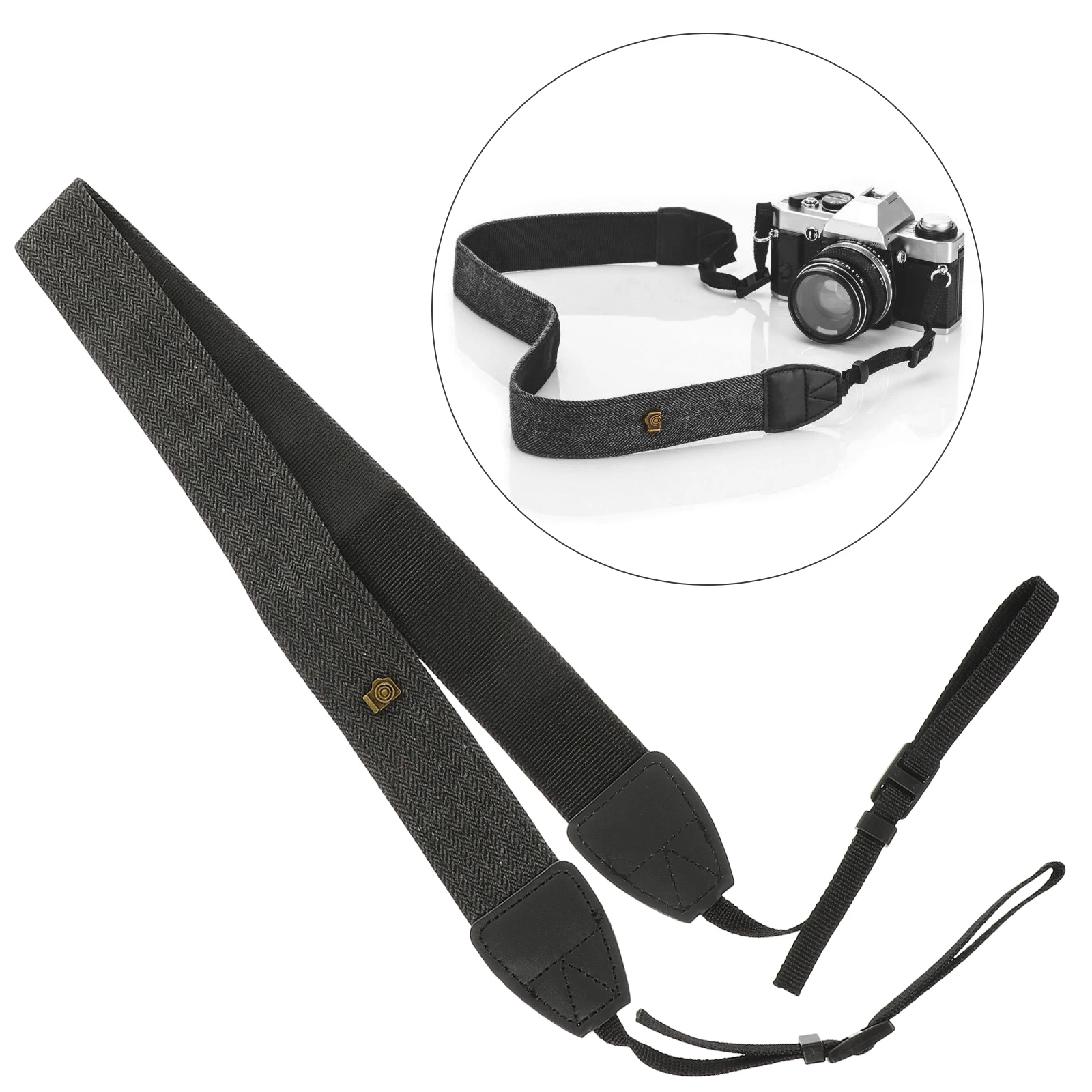 

Camera Shoulder Strap Grey Cotton Adjustable Length for Mirrorless DSLR Neck Stress Reliever Cloth Camera Accessories Sling Belt