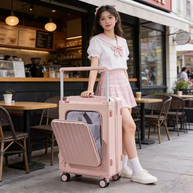 

Rear Opening Luggage Wide Trolley Explosion-proof Zipper Multifunctional Travel Suitcase with Laptop Bag 20-28 inch Carrier
