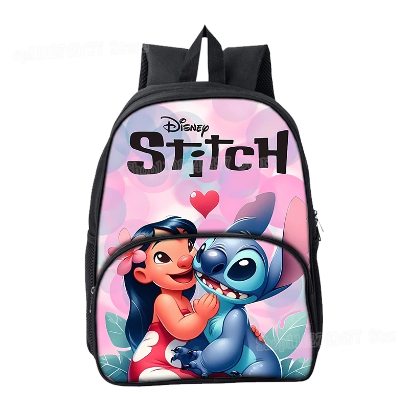 Cartoon Disney&Stitch Student Backpack Cute Anime Book Bags Large Capacity Kindergarten Elementary School Lightweight Bag