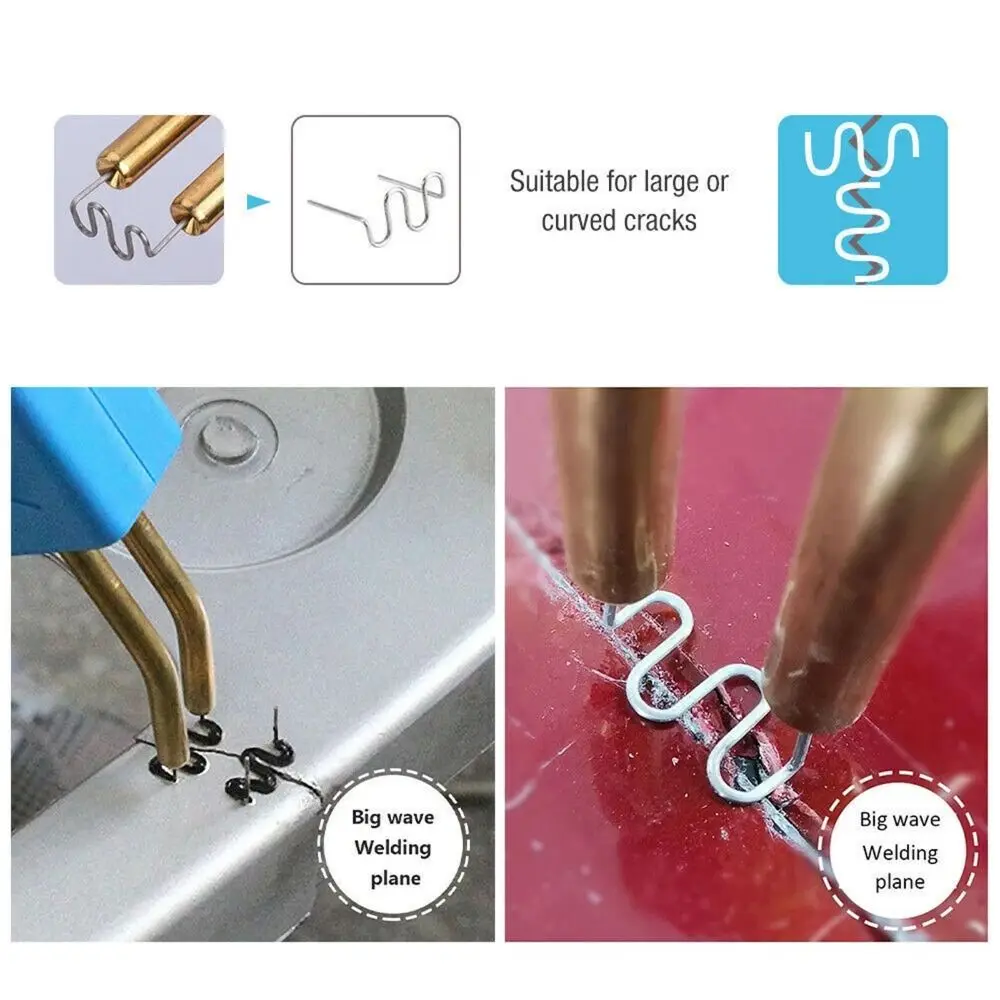 100pcs Hot Stapler Tool Plastic Stapler Welding Bumper Repair Standard Pre Cut Wave Staples Car Bumper Repair