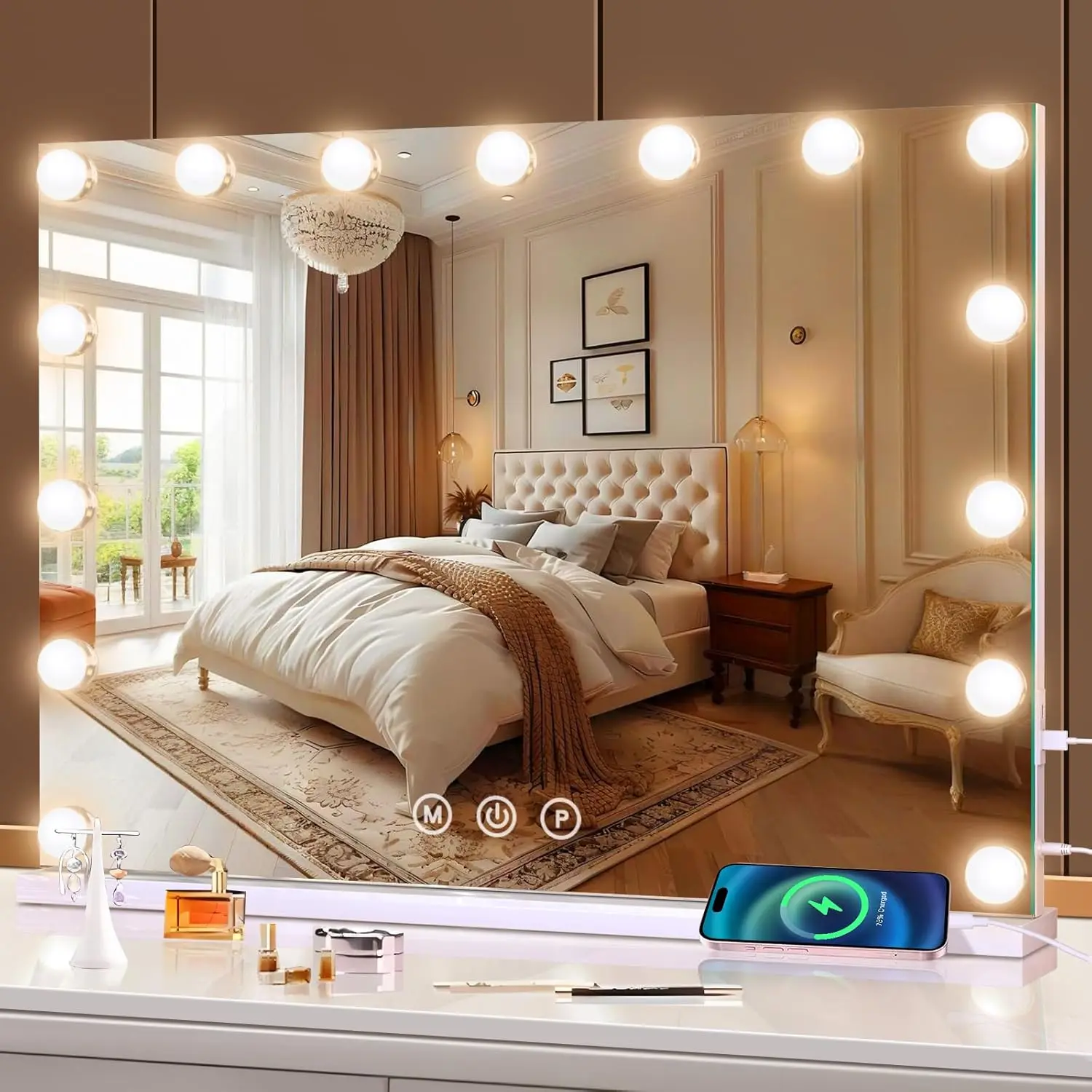 

Vanity Mirror with Lights, Smart Touch Dimmable 3 Colors, Memory Function