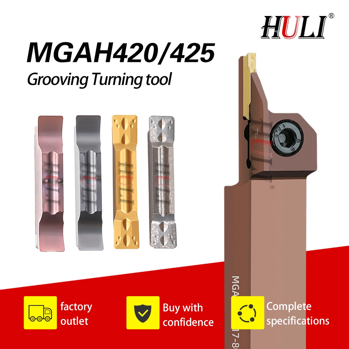 

MGAH420 CNC Grooving Tool Holder MGGN400 MGMN400 CNC Parting And Grooving Off Tools Cutting Insert Processing Various Materials