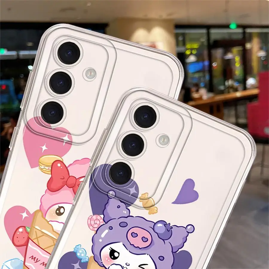 حافظة لهاتف سامسونج جالاكسي A12 A35 A15 A16 A14 A25 A13 A22 A35 A34 A73 A71 A72 شفافة ناعمة سانريو كورومي