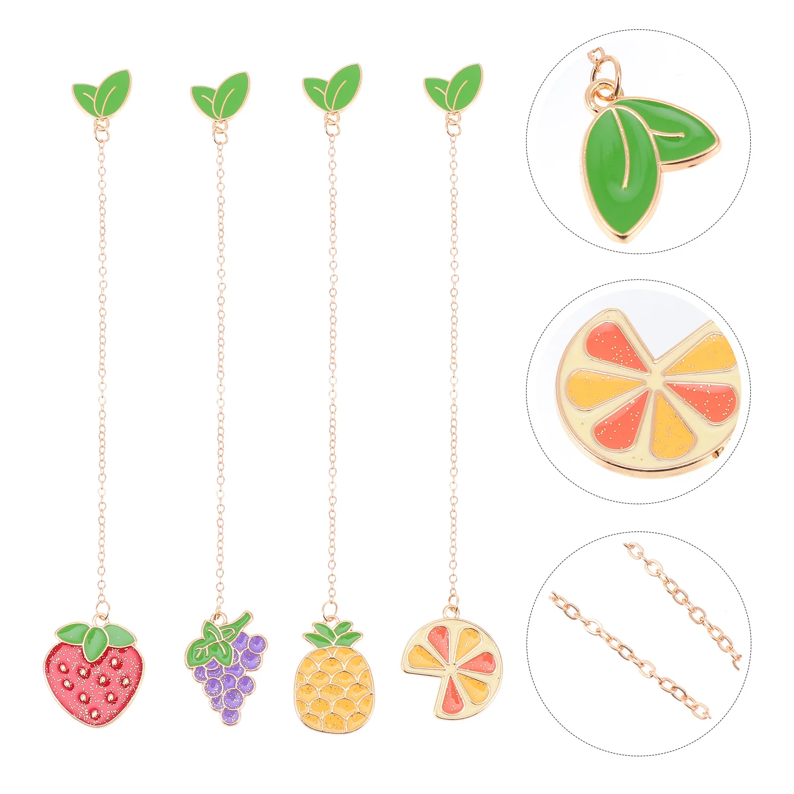 

1Set Metal Bookmarks Creative Fruit Design Ecofriendly Alloy Bookmark for Reading Students Gift Alloy Bookmark