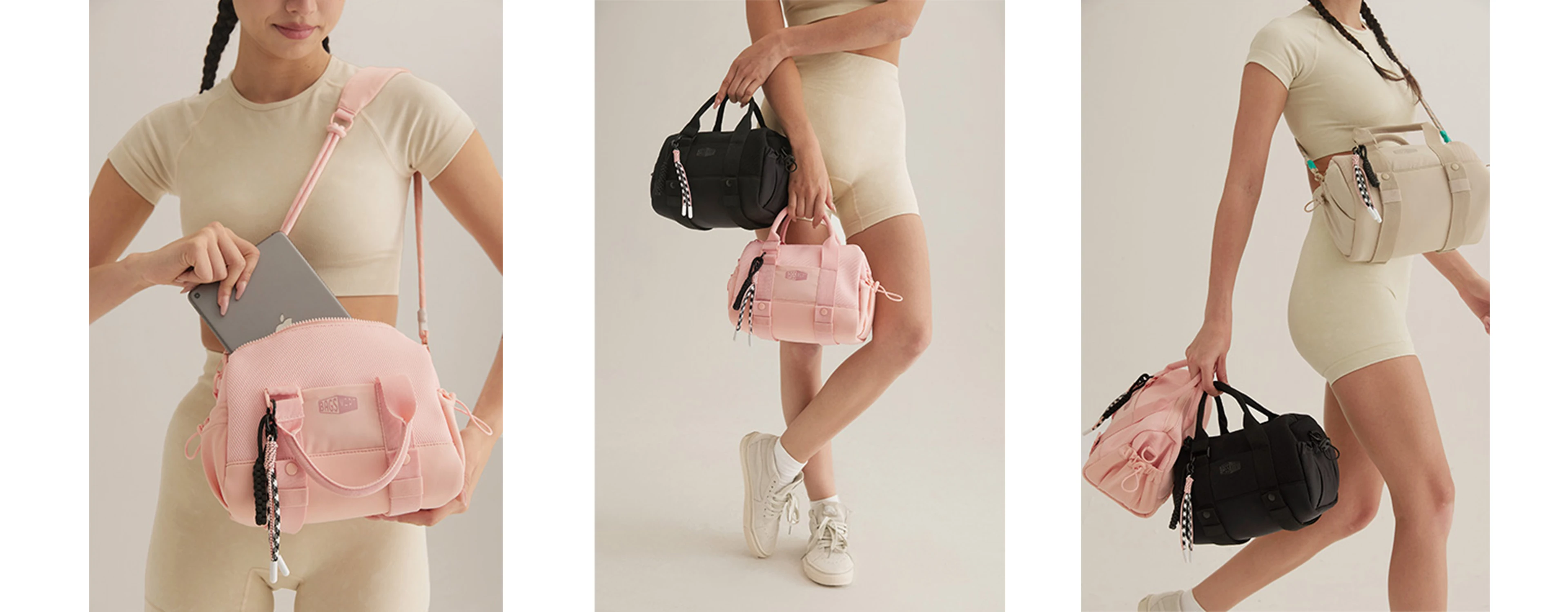 BAGSMART Boston-Tasche für Damen, Mini-Reisetasche, Schulter-Crossbody-Tasche, wasserdicht, mit Nassfach, für Fitnessstudio, Reisen, Alltag, Strand, Weekender – Detail 4