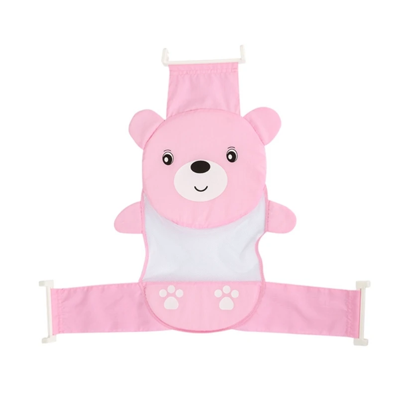 Cartoon Bear Baby Bathtub Net Pocket Adjustable Bath Net Bed Three Designed Secure Bathing Solution for Newborns