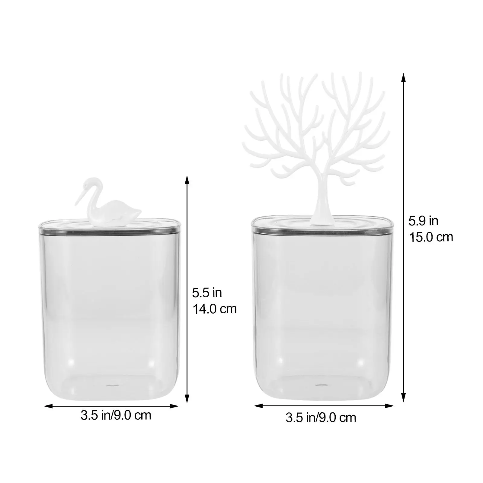 2Pcs Swan Deer Horn Cotton Swab Storage Box Premium Plastic Makeup Organizer for Cotton Pads Toothpicks Jewelry Small Tools