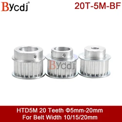 20 Teeth 5M Synchronous Pulley keyway Bore 8/10/12/12.7/14/15/16/17/18mm for Width 10/15/20mm HTD5M Timing Belt Pulleys 20T BF