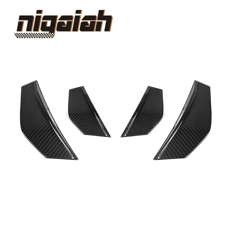 SQ style Dry Carbon Fiber Front Bumper Side Cover Splitter For BMW F87 M2 2015-2022 4pcs Car Splitter Body kit