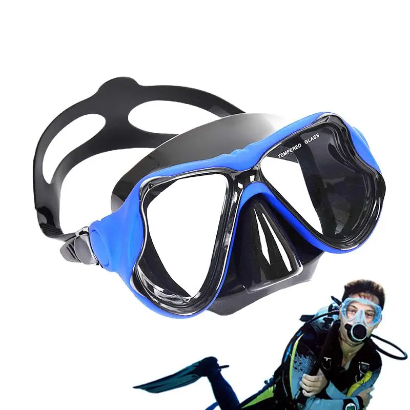 Snorkel Goggles 180 Clear Vision Anti-fog Scuba And Diving Goggles Adjustable Straps Tempered Glass Lenses Pool Goggles For Men